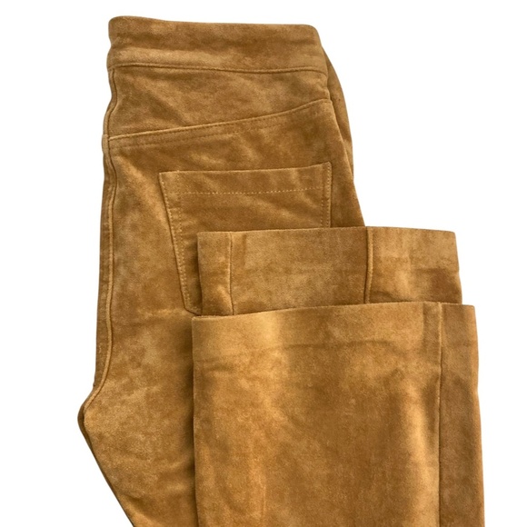 BLANK NYC Patch Pocket Mini Boot Pants Stretch Faux Suede Toasted Caramel Brown - Picture 9 of 12